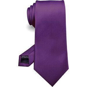 Men's Purple Solid Colour Tie Formal Necktie Imported Silk Blend